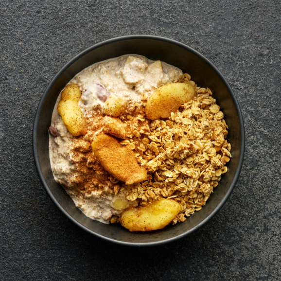 Overnight oats med äpple och kanel